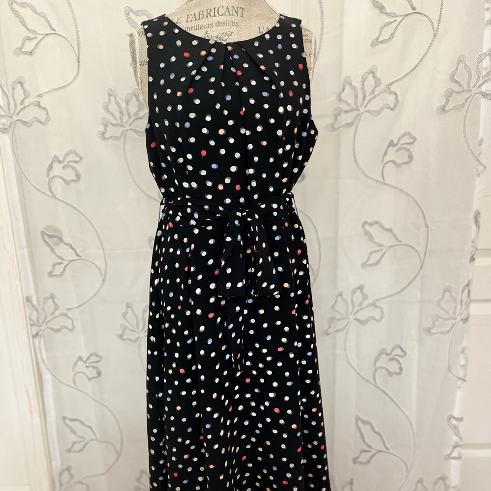 Elle black polka dotted dress